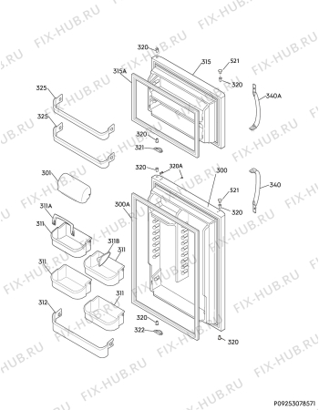 Взрыв-схема холодильника Frigidaire MRTW23V7RW - Схема узла Door